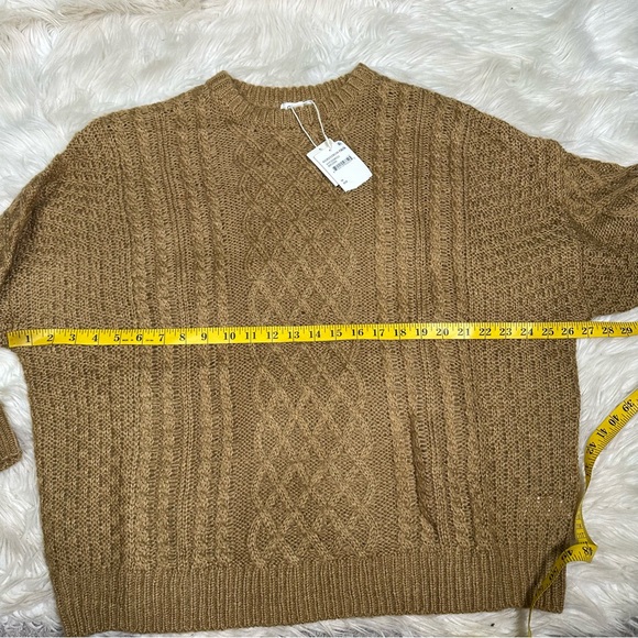 Nwt oversized Cali Be Women's Cable Knit Sweater - Brown - Picture 11 of 13